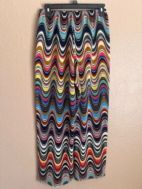 Melissa Paige Petite Retro Wavy Artsy Palazzo Wide Leg Pants Sz Small
